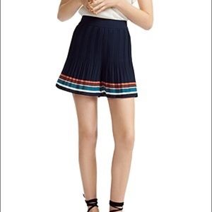 Maje Ikingi Pleated Striped Mini Shorts